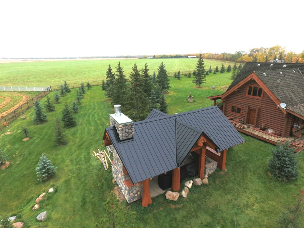 Black metal roof