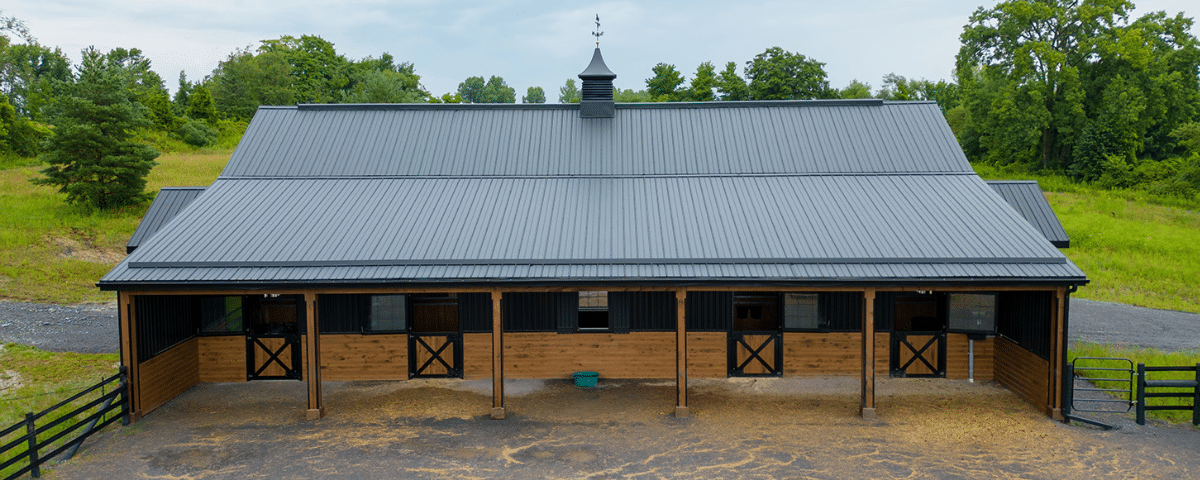 Agricultural metal roofing on a barn in Central Alberta — RemStar Roofing Red Deer